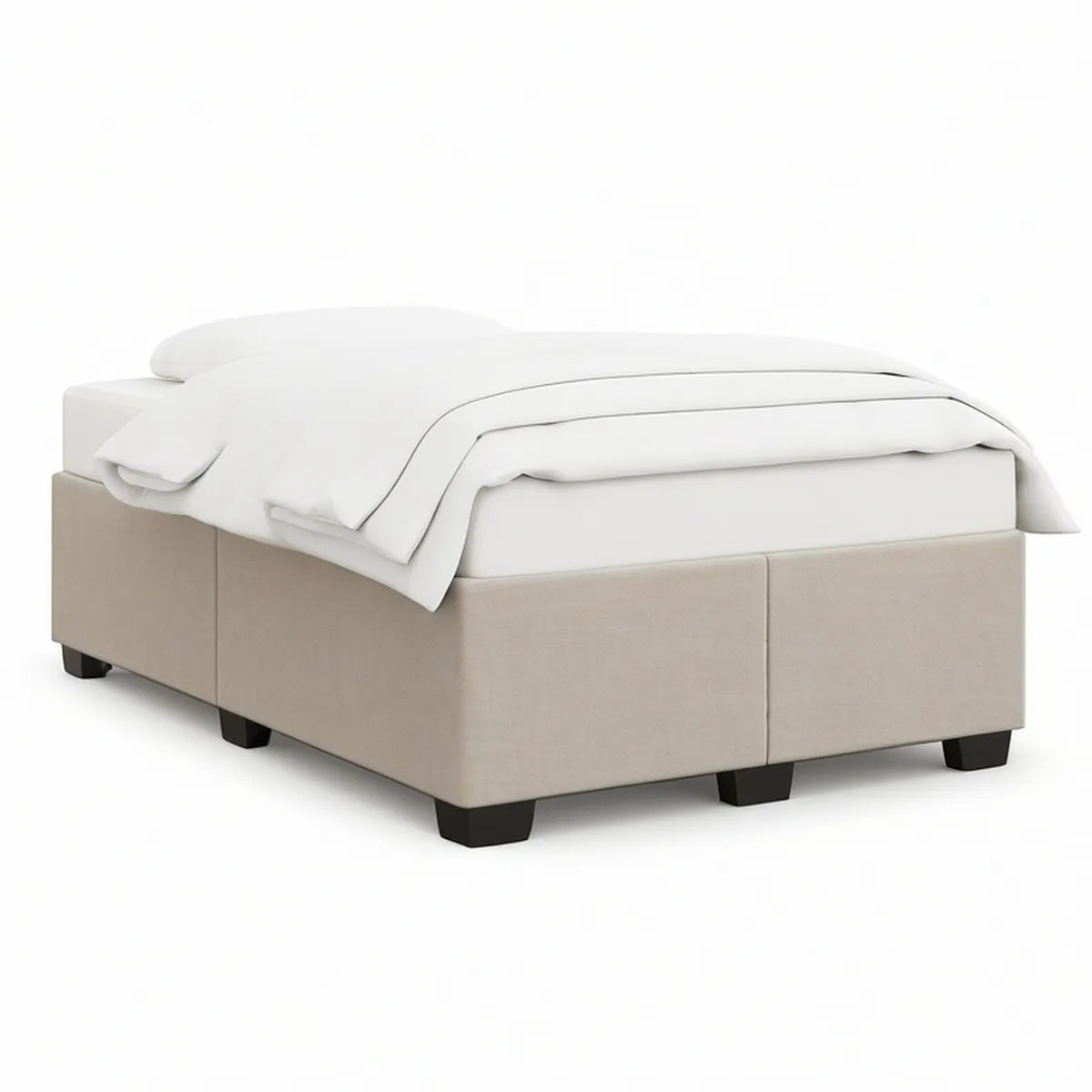 Gepolstertes Bettgestell 180 x 200 cm aus Polyester, Beige
