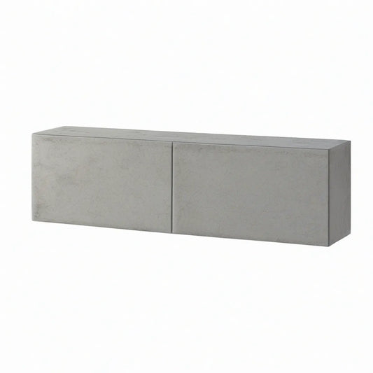 TV-Lowboard mit 2 grifflosen Türen, 160 x 40 x 40 cm, Betonoptik Grau